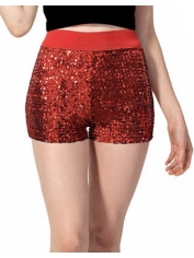 70s Costume Red Sequin Shorts - Womens 70s Disco Costumes 